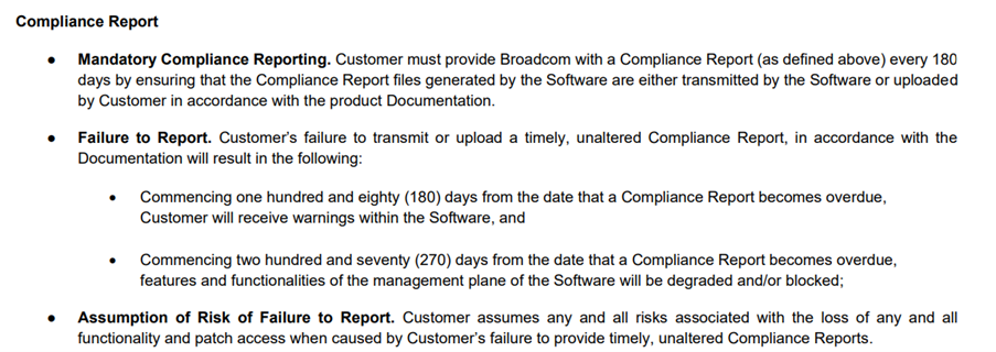 broadcome compliance screenshot
